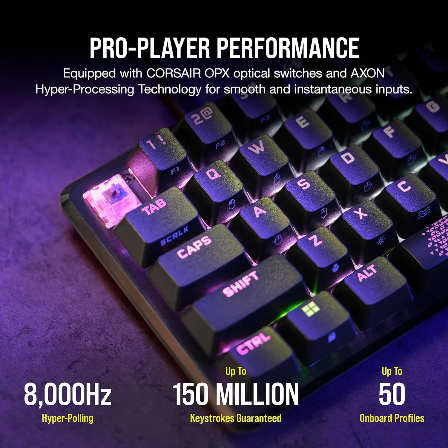 Corsair K65 PRO Mini RGB 65% Optical-Mechanical Wired Gaming Keyboard - OPX Switches - PBT Double-Shot Keycaps - iCUE Compatible - QWERTY NA Layout - Black (Renewed)