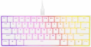 Corsair K65 RGB MINI 60% Mechanical Wired Gaming Keyboard – Cherry MX Speed Switches – PBT Double-Shot Keycaps – iCUE Compatible – QWERTY NA – White