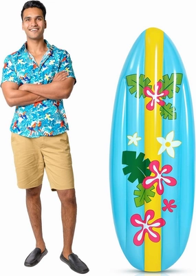 Cunhill 5 ft Inflatable Surf Board Pool Luau Parties Toy for Beach Inflatable Surfboard Floaties for Adults Kids Surf Party Decorations Pool Rafts