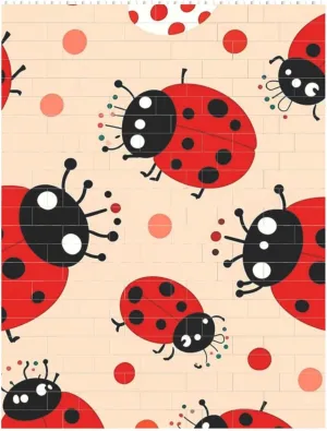 Cute Ladybug Building Block Puzzle Personalized Building Bricks for Adults Block Puzzle Building DIY Brick Block Puzzles Valentine's Day Gifts for Home Decor Brick Puzzle