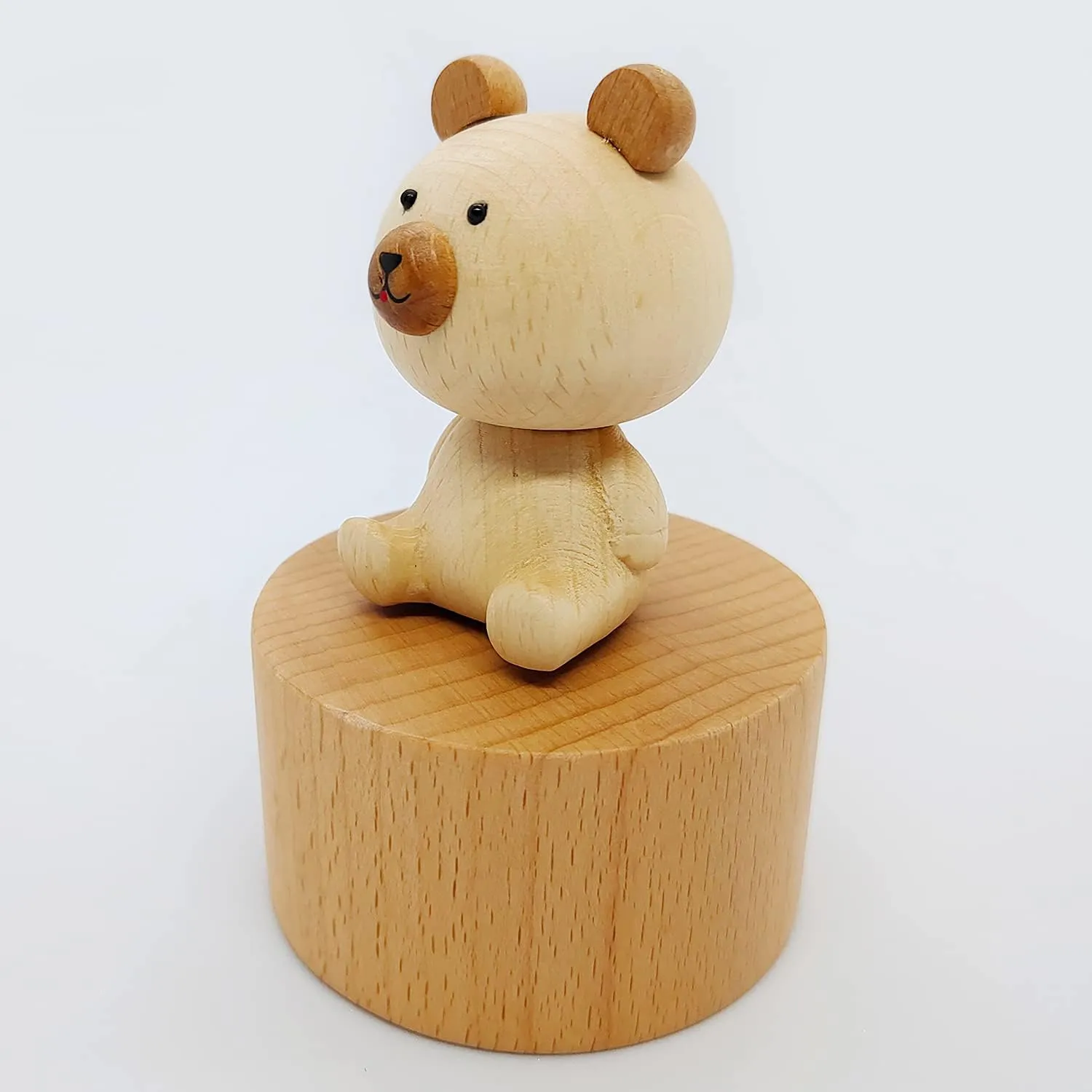 Cute Little Bear Mini Music Box, Little Animals Wooden Mechanical Music Box, The Music Box Gift That Sings Castle in The Sky, Best Gift for Boy Girl Friends Singing Music Gift Box