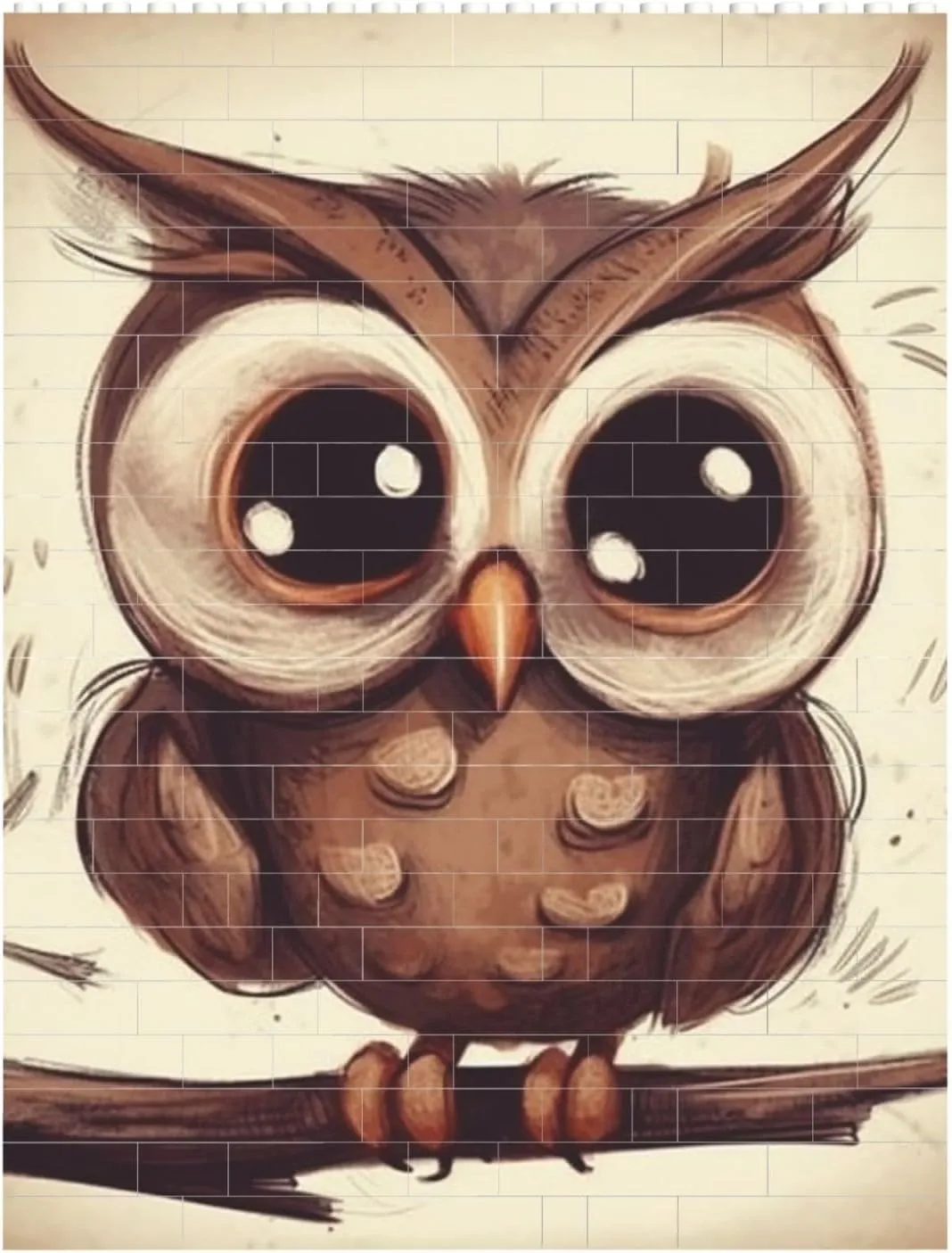 Cute Owl Building Block Puzzle Personalized Building Bricks for Adults Square Shaped Block Puzzle Building Brick Block Puzzles Valentine's Day Gifts for Home Decor Brick Puzzle