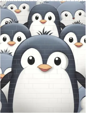 Cute Penguin Building Block Puzzle Personalized Building Bricks For Adults Square Shaped Block Puzzle Building Family Keepsake Diy Brick Block Puzzles Valentine'S Day Gifts For Home Decor Brick Puzzle