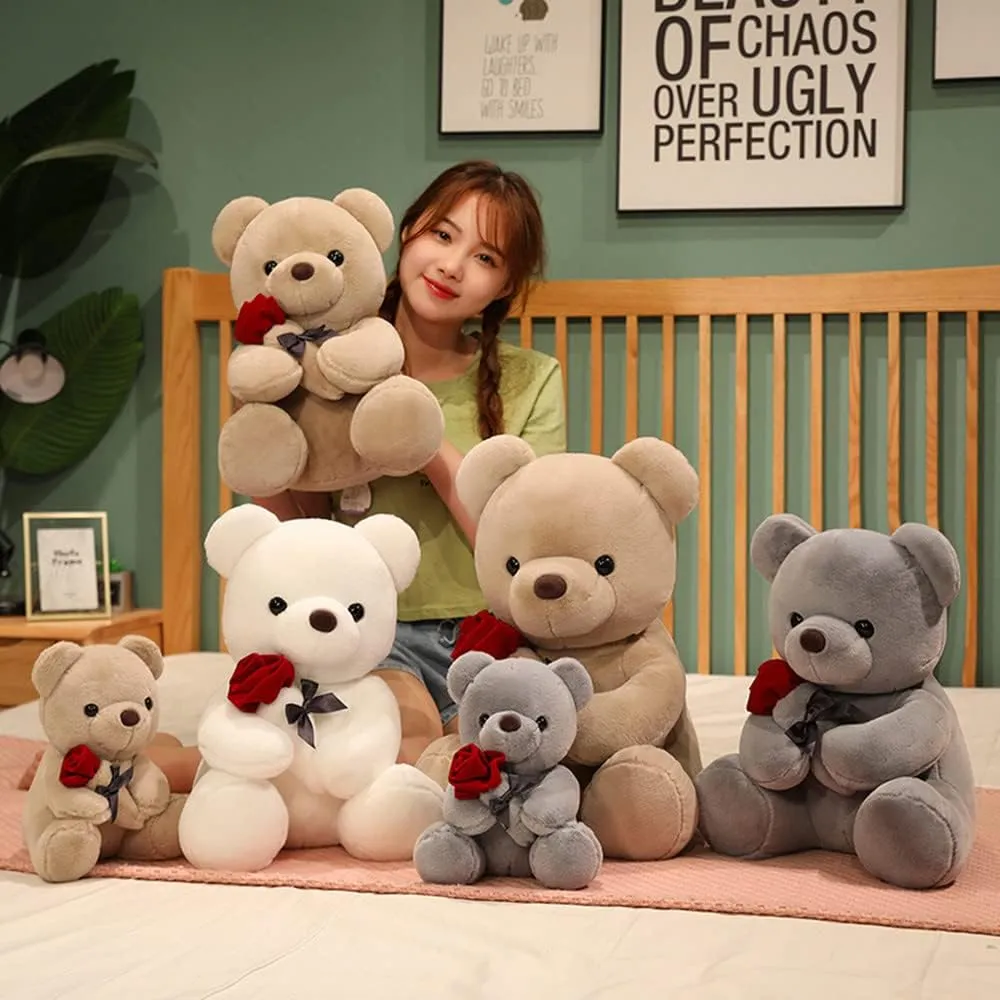 Cute Plush Teddy Bear Stuffed Animal Teddy Bear Plush Doll Toy Gift for Girls on Birthday, Party Decoration (Light Brown,23cm/9in)