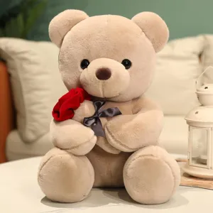 Cute Plush Teddy Bear Stuffed Animal Teddy Bear Plush Doll Toy Gift for Girls on Birthday, Party Decoration (Light Brown,23cm/9in)