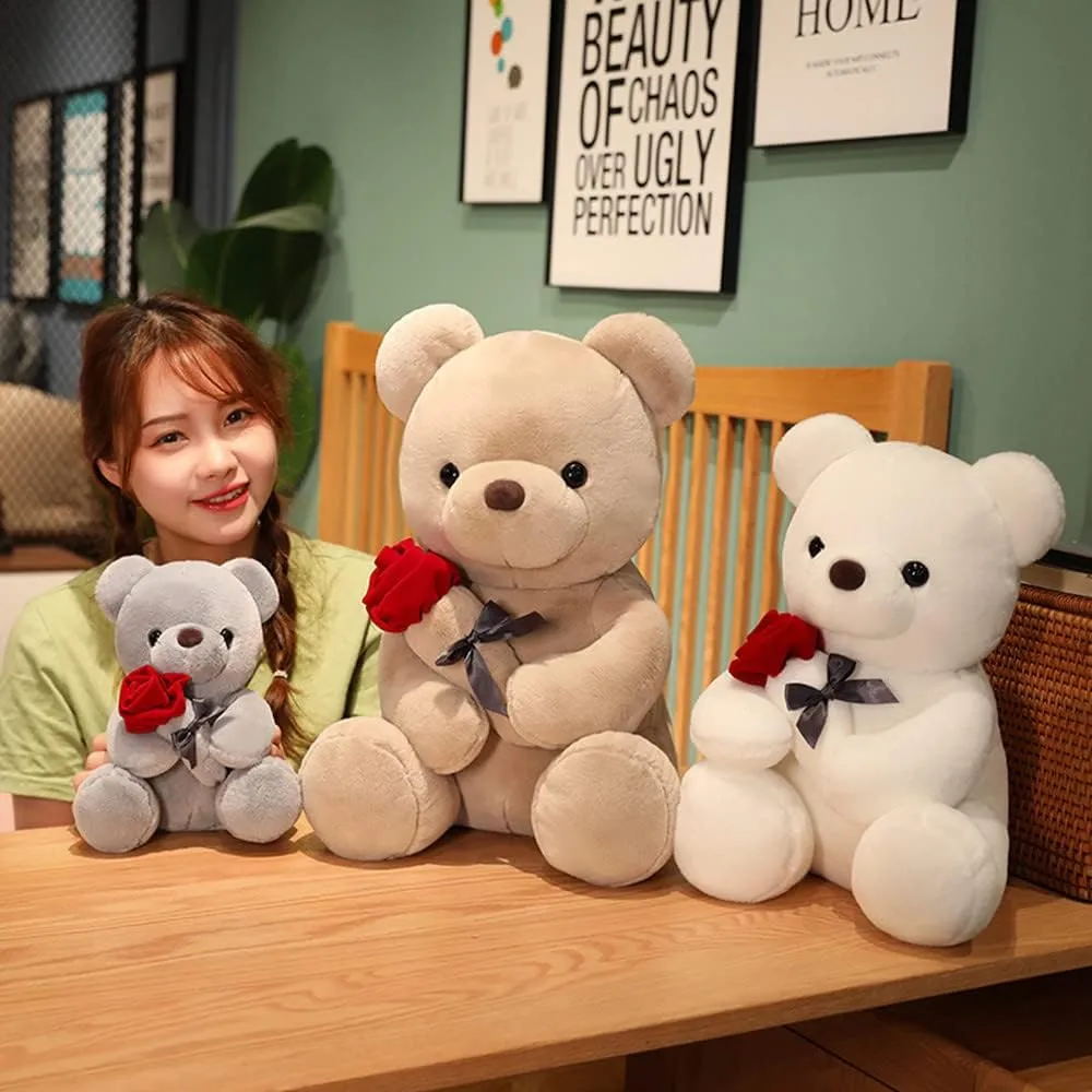 Cute Plush Teddy Bear Stuffed Animal Teddy Bear Plush Doll Toy Gift for Girls on Birthday, Party Decoration (Light Brown,23cm/9in)