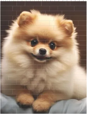 Cute Pomeranian Dog Building Block Puzzle Personalized Building Bricks for Adults Square Shaped DIY Brick Block Puzzles Valentine's Day Gifts for Home Decor Brick Puzzle