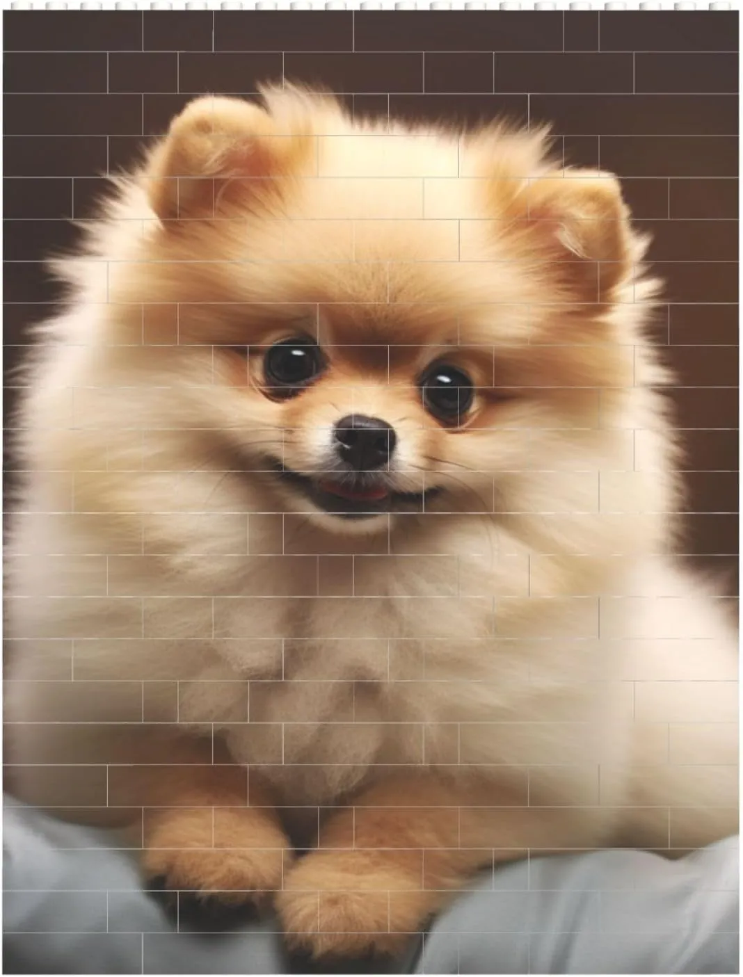 Cute Pomeranian Dog Building Block Puzzle Personalized Building Bricks for Adults Square Shaped DIY Brick Block Puzzles Valentine's Day Gifts for Home Decor Brick Puzzle