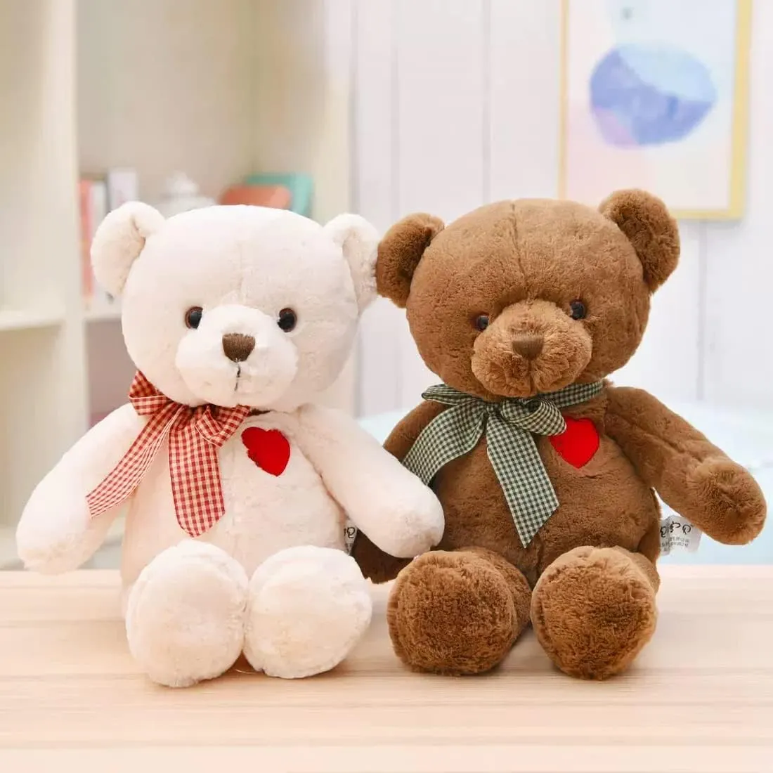 Cute Stuffed Animals, Plush Toy for Girls - Teddy Bear Doll Gift for Valentines Day & Chrismas (White, 50cm/19.7inch)