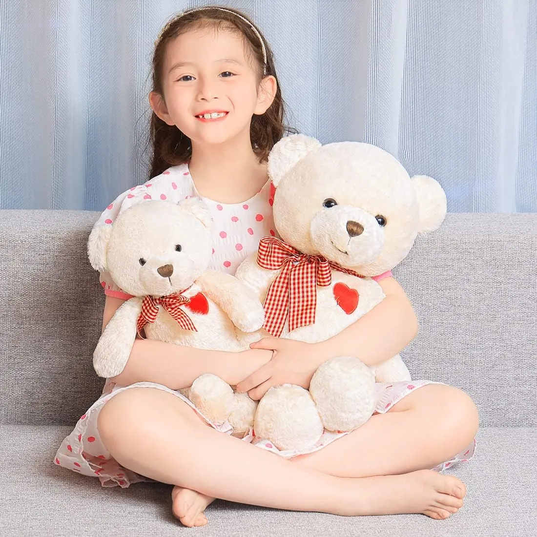 Cute Stuffed Animals, Plush Toy for Girls - Teddy Bear Doll Gift for Valentines Day & Chrismas (White, 50cm/19.7inch)