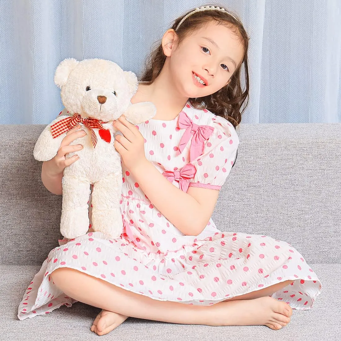 Cute Stuffed Animals, Plush Toy for Girls - Teddy Bear Doll Gift for Valentines Day & Chrismas (White, 50cm/19.7inch)
