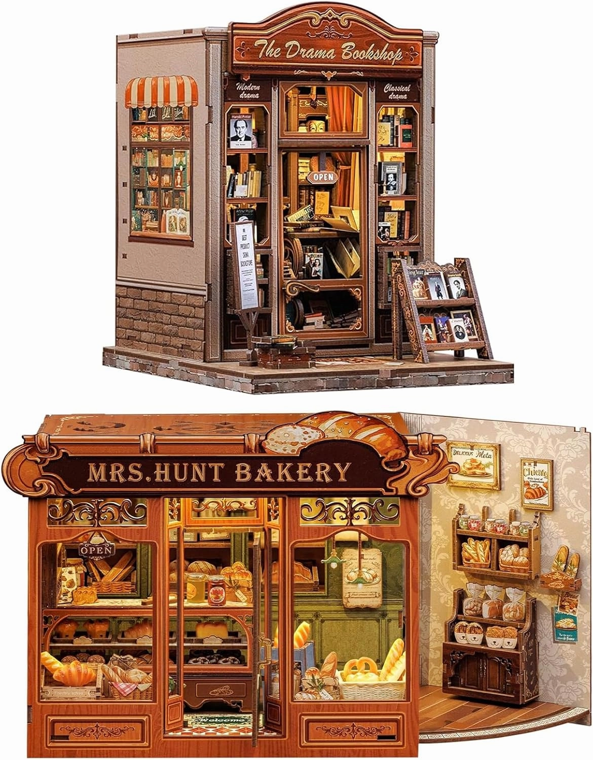 CUTEBEE Book Nook Kit - DIY Miniature House Dollhouse Kit for Adults and Teens, Booknook Tiny House Bookshelf Decor 3D Wooden Puzzle, Gifts for Family, Friends