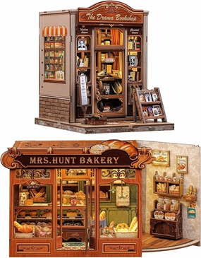 CUTEBEE Book Nook Kit - DIY Miniature House Dollhouse Kit for Adults and Teens, Booknook Tiny House Bookshelf Decor 3D Wooden Puzzle, Gifts for Family, Friends