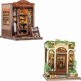 CUTEBEE Book Nook Kit - DIY Miniature House Dollhouse Kit for Adults and Teens, Booknook Tiny House Bookshelf Decor 3D Wooden Puzzle, Gifts for Family, Friends