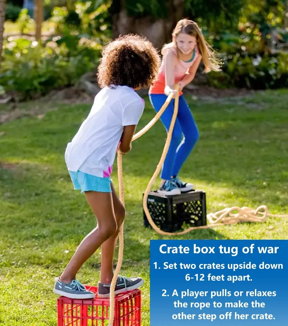 CWLAKON Outdoor Games Tug of War Rope for Kids and Adults, Field Day Family Reunion Birthday Party Games, Outside Lawn Games, Camping Picnic Carnival Games, Team Building Activities