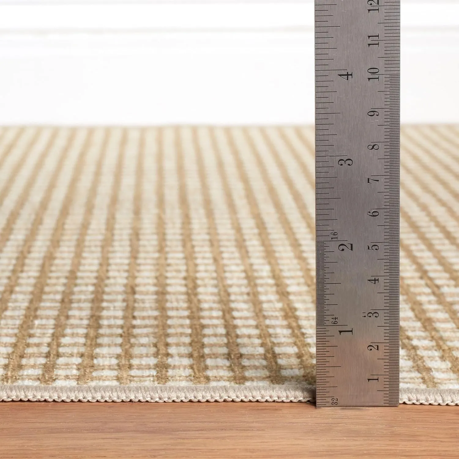 Dash & Albert Hartley Natural Machine Washable Rug, Runner-2.5 X 8 Feet, Natural Plaid Pattern
