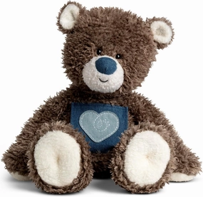 DEMDACO 5004830133 Grateful Heart Bear Brown and White 16 x 12 Inch Polyester Bead Plush Stuffed Animal