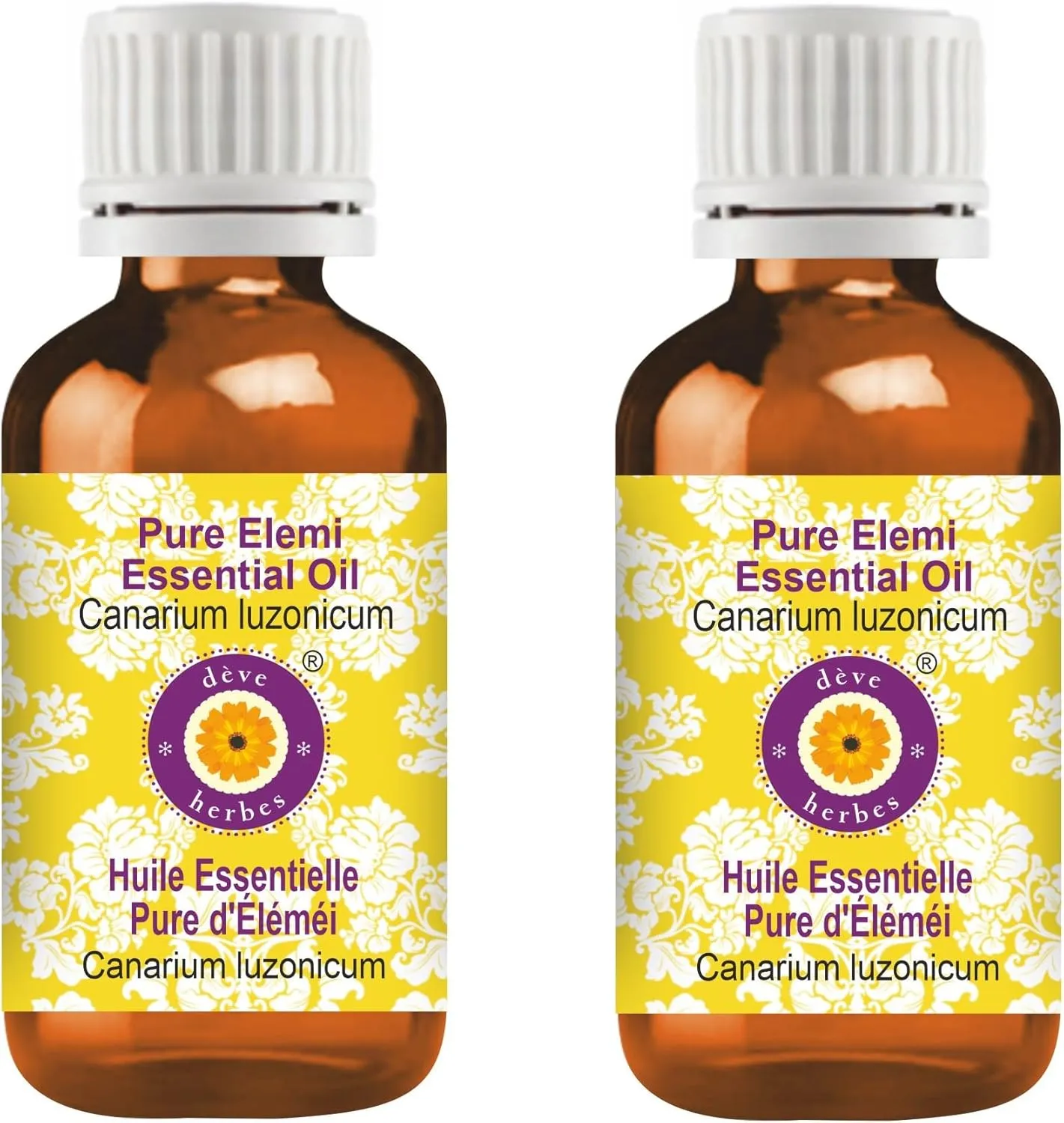Deve Herbes Pure Elemi Essential Oil (Canarium luzonicum) Steam Distilled (Pack of Two) 100ml X 2 (6.76 oz)