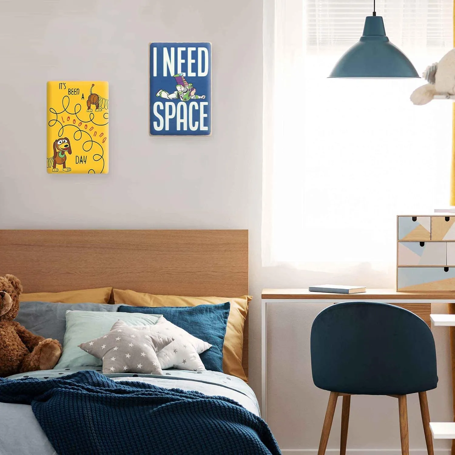 Disney Pixar Toy Story 4 Slinky Dog Picture - It's Been a Long Day - Funny Toy Story Wall Decor for Kids' Bedroom or Play Room