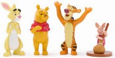 DISNEY STORE Official Winnie The Pooh Figure Set – 7 Fully Sculpted Disney Figures Including Pooh Bear, Piglet, Tigger, Eeyore & More in Double-Tiered Box with Scenic Backgrounds