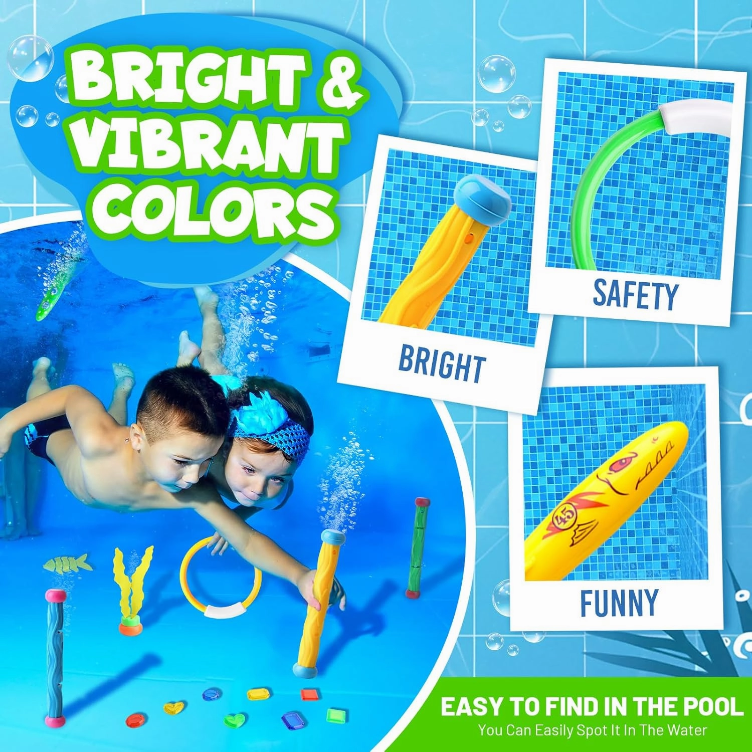 Dive Rings Pool Toys Adults, 26 Pcs Diving Pool Toy for Kids Ages 4-8, Shark Torpedo Dive Set, Octopus Toddler Water Fun Toys, Summer Essentials Underwater Swimming Throwing Gifts for Boys & Girls