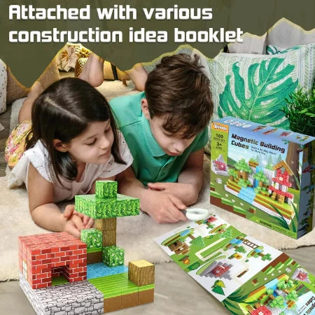 DIY Magnetic Building Blocks Set for Kids, Ages 3 