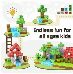 DIY Magnetic Building Blocks Set for Kids, Ages 3 