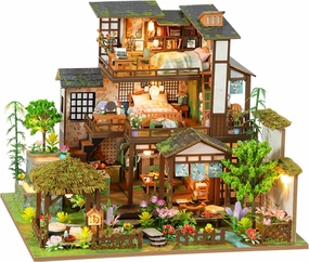 DIY Miniature House kit - Mini House Building Kit - Wooden Dollhouse Miniature Kit, Tiny Model 3D Puzzle Adult Craft Courtyard Doll House for Adults to Build, Unique Gift for Families, Friends