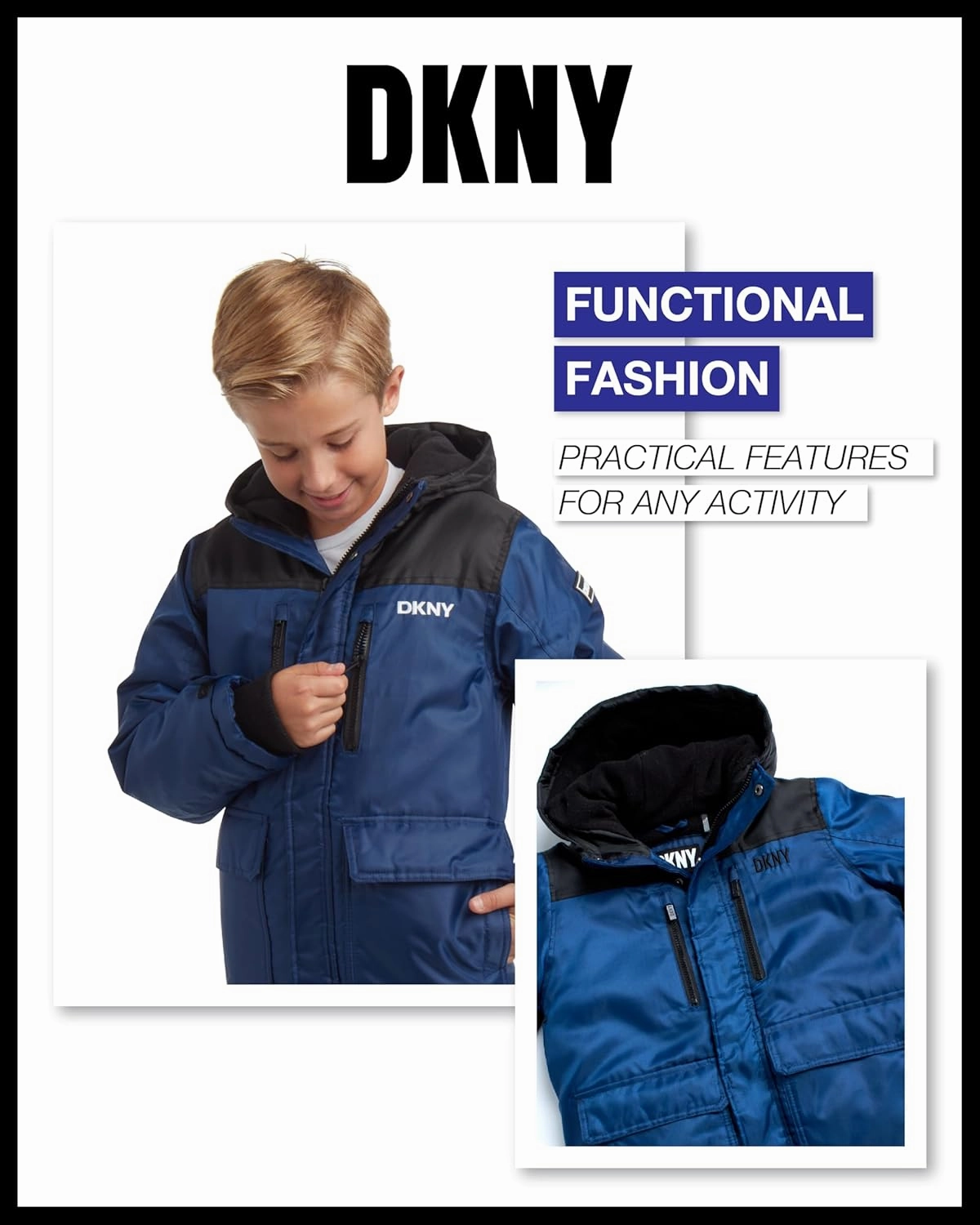 DKNY Boys' Winter Coat - Insulated Heavyweight Parka Weather Resistant Polar Fleece Lined Down Jackets for Boys (Sizes: 8-20)