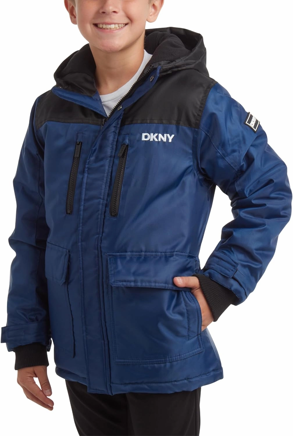 DKNY Boys' Winter Coat - Insulated Heavyweight Parka Weather Resistant Polar Fleece Lined Down Jackets for Boys (Sizes: 8-20)