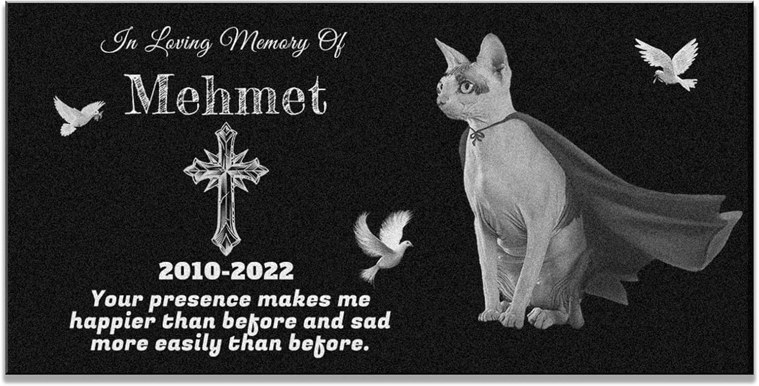 Dog Memorial Gifts,Dog Memorial Stone,Pet Grave Markers Personalized,Pet Headstone,Cat Memorial（ Heart-Shaped） (Rectangle, 12 inch)