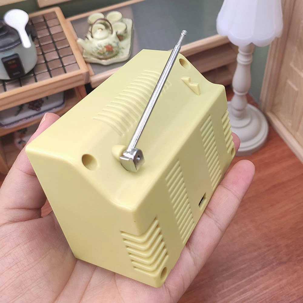 Doll House TV, 1:12 Scale Miniature Retro TV Television Doll House Furniture Decor Model, Can Play Video