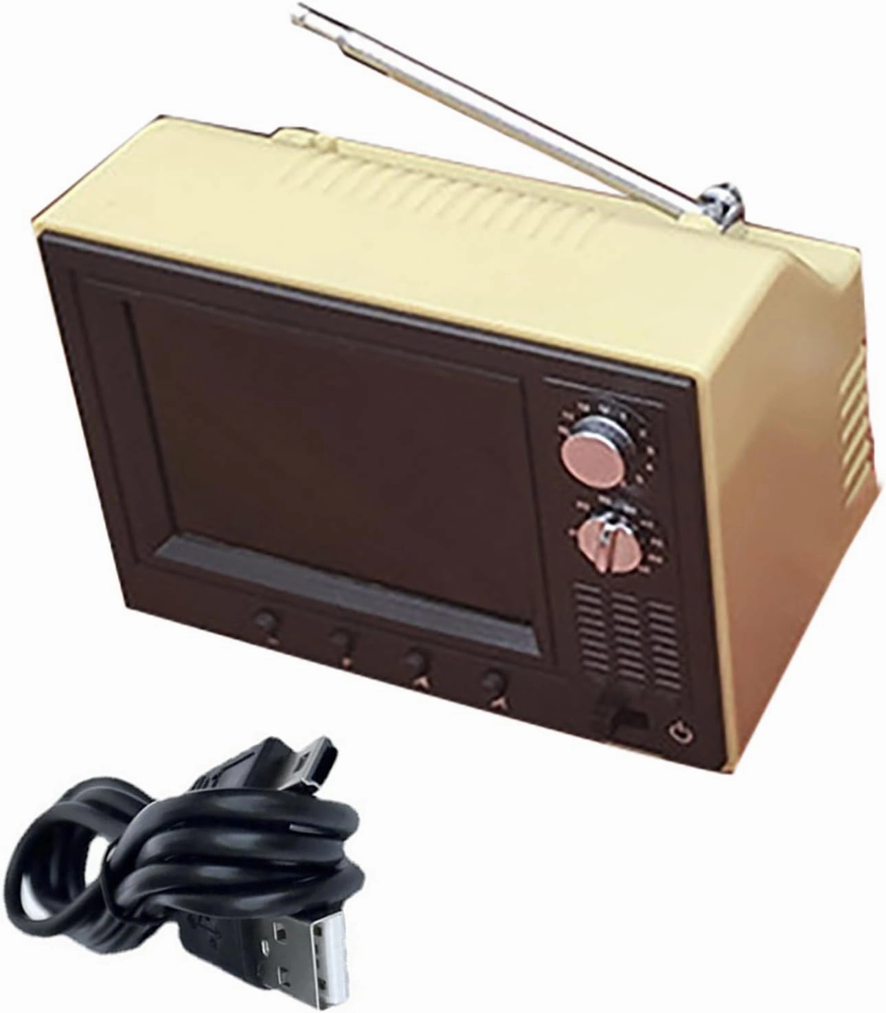 Doll House TV, 1:12 Scale Miniature Retro TV Television Doll House Furniture Decor Model, Can Play Video
