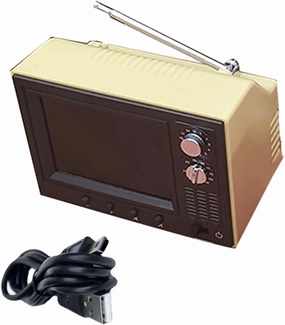 Doll House TV, 1:12 Scale Miniature Retro TV Television Doll House Furniture Decor Model, Can Play Video