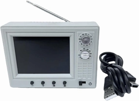 Doll House TV, 1:12 Scale Miniature Retro TV Television Doll House Furniture Decor Model, Can Play Video