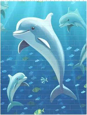 Dolphin Building Block Puzzle Personalized Building Bricks for Adults Square Shaped Block Puzzle Building Brick Block Puzzles Valentine's Day Gifts for Home Decor Brick Puzzle
