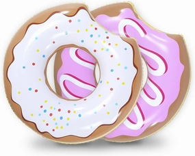Donut Pool Float, Inflatable Donut of 33 Inches for Party (Strawberry or Chocolate), Pool or Beach Toy for Kids