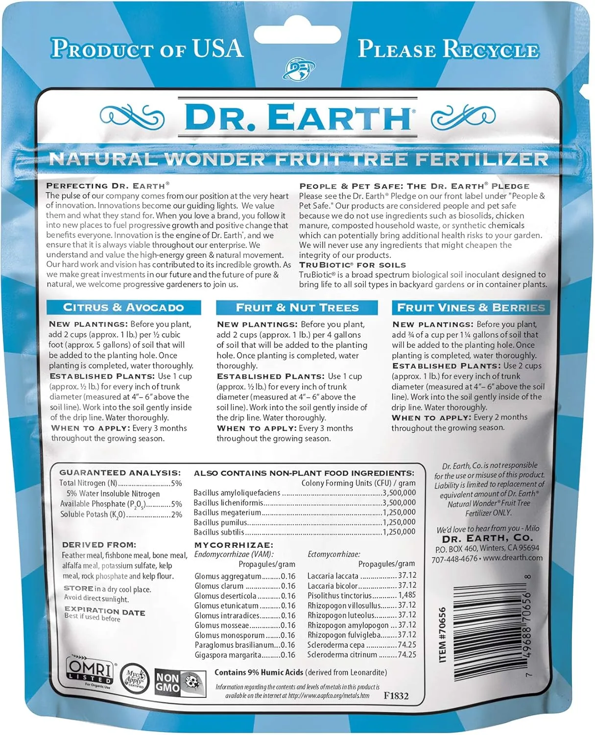 Dr. Earth Organic & Natural MINI Natural Wonder Fruit Tree Fertilizer ( 1 lbs )