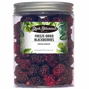 Drink Botanicals Ireland | Freeze Dried Blackberries | 70  Blackberries | 100% Natural | Blackberry Whole For Baking, Cakes, Deserts, Cocktails, Garnishing | Blackberry | 90 Grams, 1.17 OZ | PET Jar
