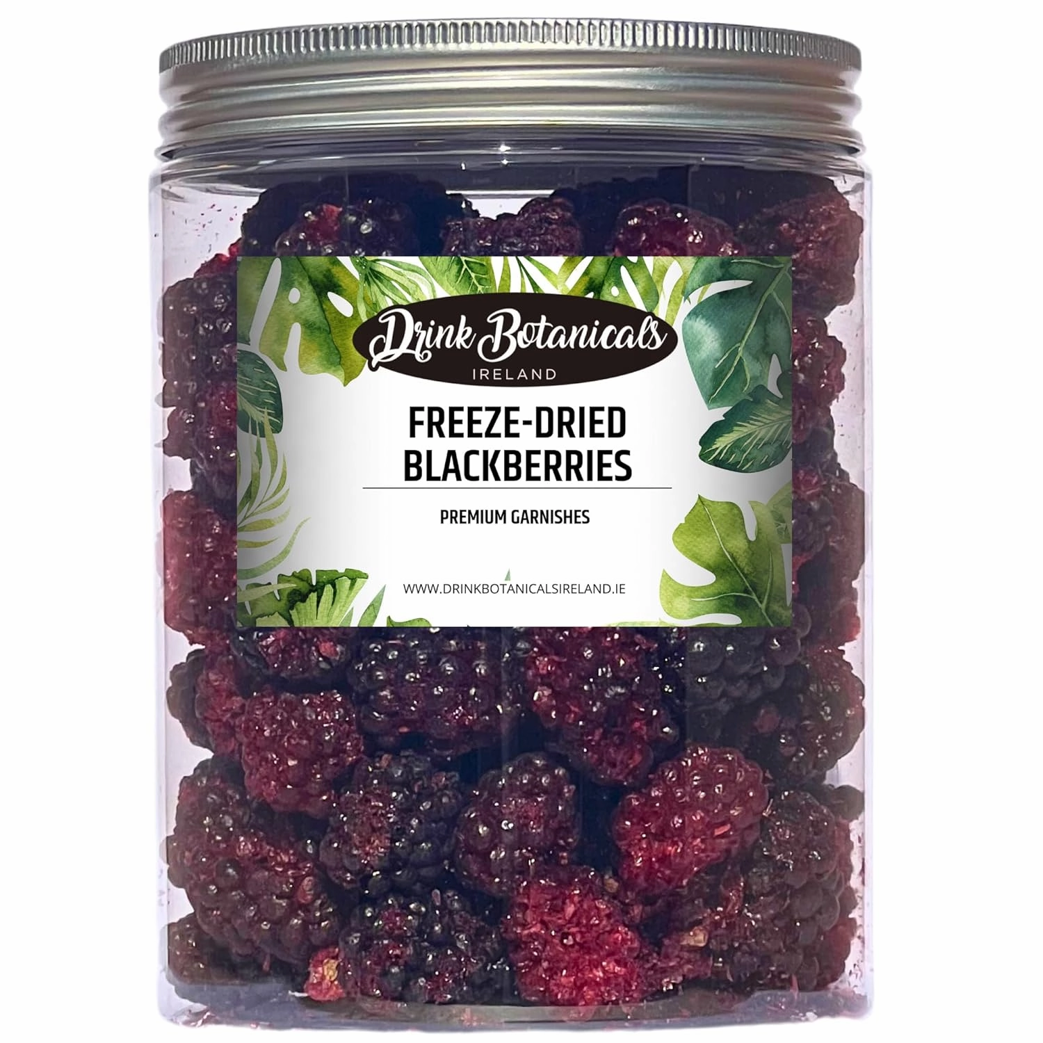 Drink Botanicals Ireland | Freeze Dried Blackberries | 70  Blackberries | 100% Natural | Blackberry Whole For Baking, Cakes, Deserts, Cocktails, Garnishing | Blackberry | 90 Grams, 1.17 OZ | PET Jar