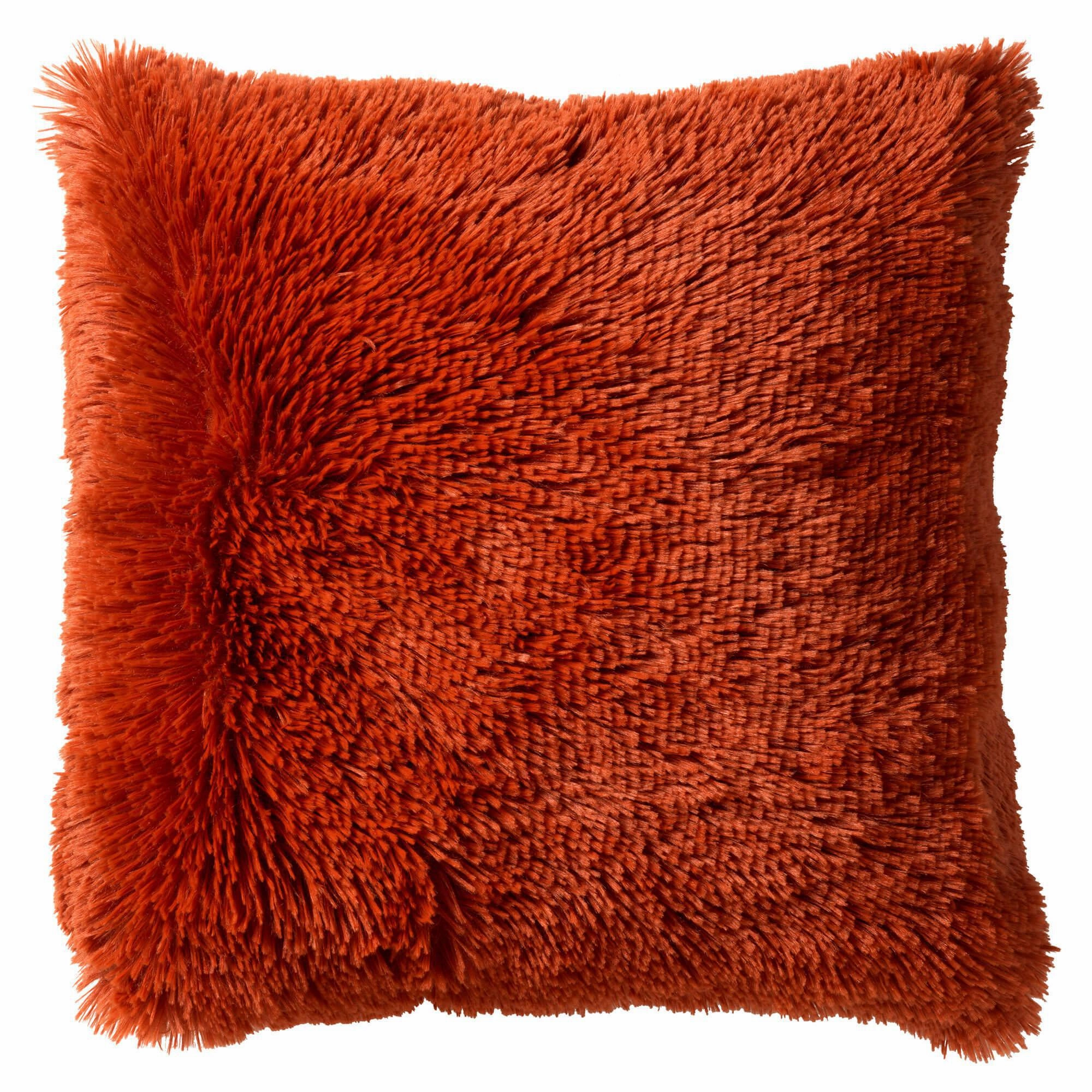 Dutch Decor sierkussen Fluffy 60x60 cm Potters Clay oranje/ terracotta