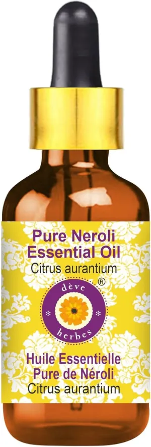 dève herbes Neroli Essential Oil (Citrus aurantium) with Glass Dropper Pure | Non-Sticky | Non-Greasy | Lightweight | Men & Women | All Skin Types | Steam Distilled 30ml(1 oz)