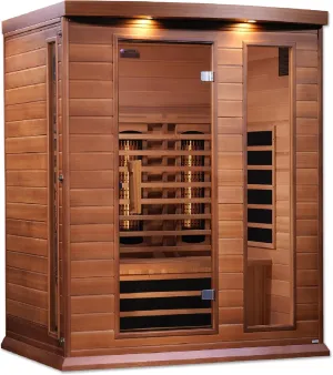 DYNAMIC SAUNAS Maxxus MX-M306-01 3-Person Full Spectrum Near Zero EMF (Under 2MG) FAR Infrared Sauna (Canadian Clear Red Cedar) Curb Side Delivery