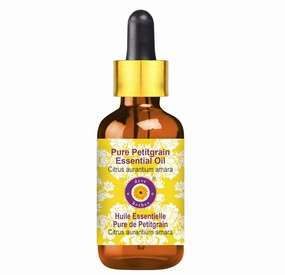 dève herbes Petitgrain Essential Oil (Citrus aurantium Amara) with Glass Dropper | Pure | Non-Sticky | Non-Greasy | Lightweight | Men & Women | All Skin Types | Steam Distilled 100ml (3.38 oz)