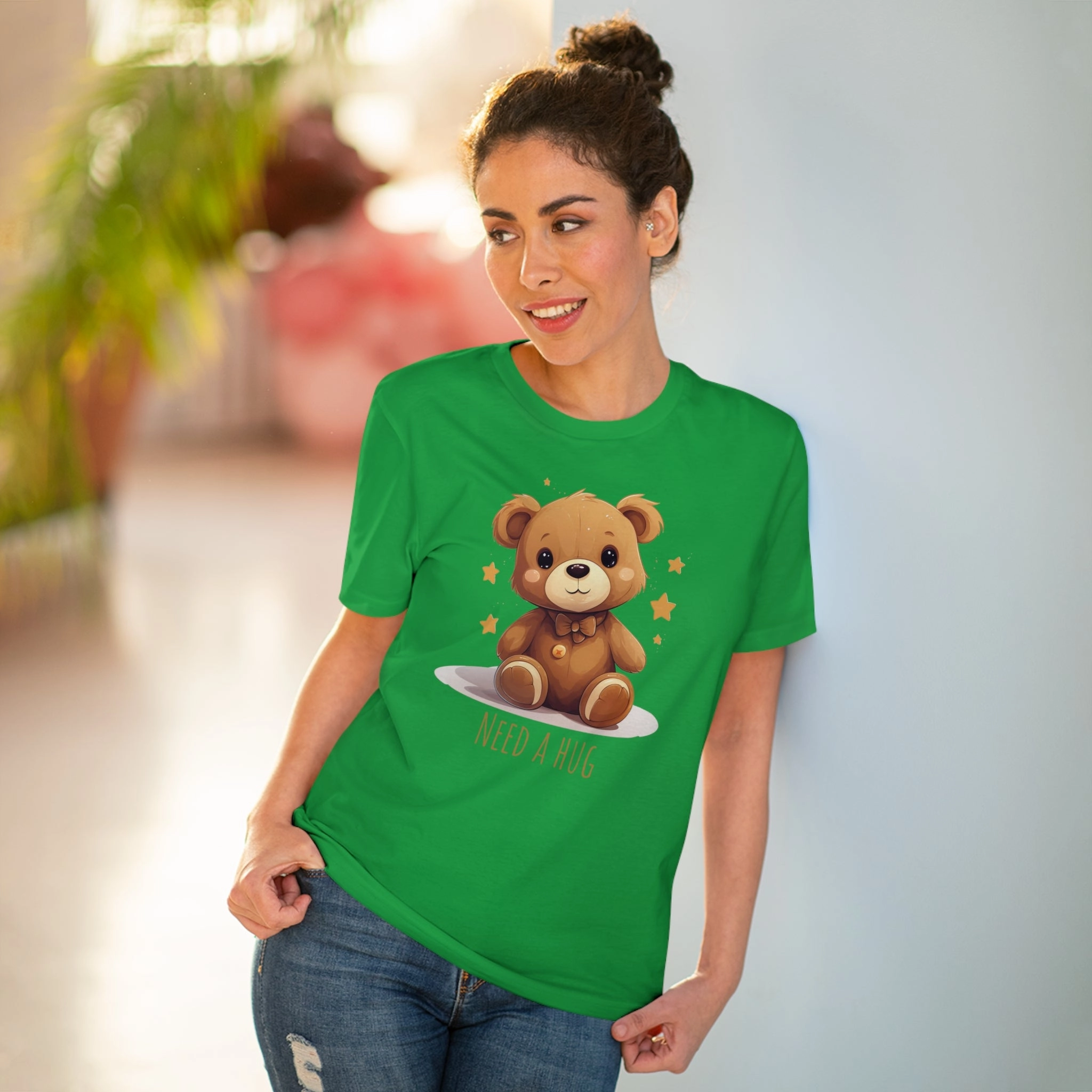 Eco-Friendly "Need a Hug" Teddy Bear Tee