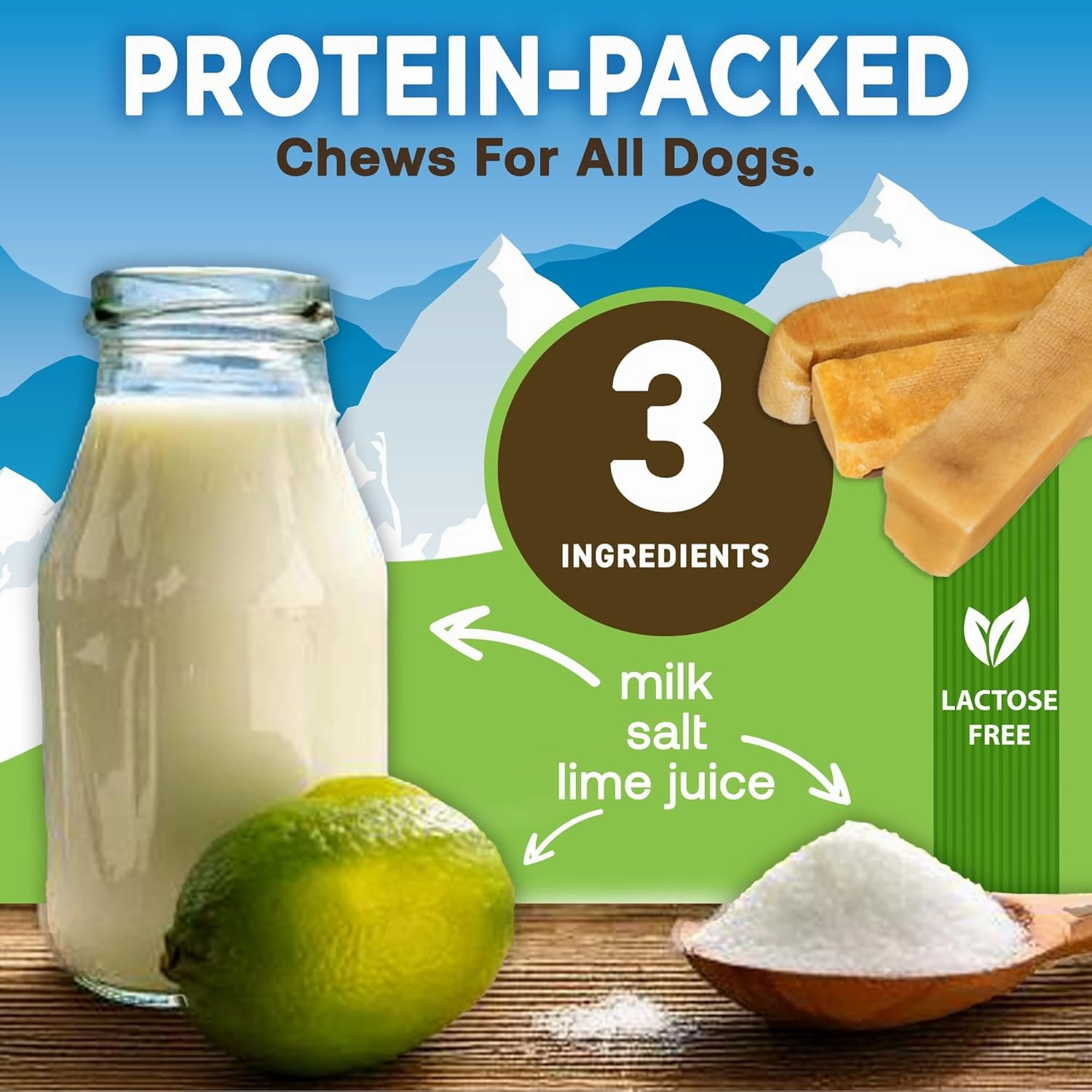 EcoKind Premium Gold Yak Cheese Himalayan Dog Chews, Dog Treats Large Breed, All Natural, High Protein Dog Chew, Cheese, Large - 12  Chews (3 lbs)
