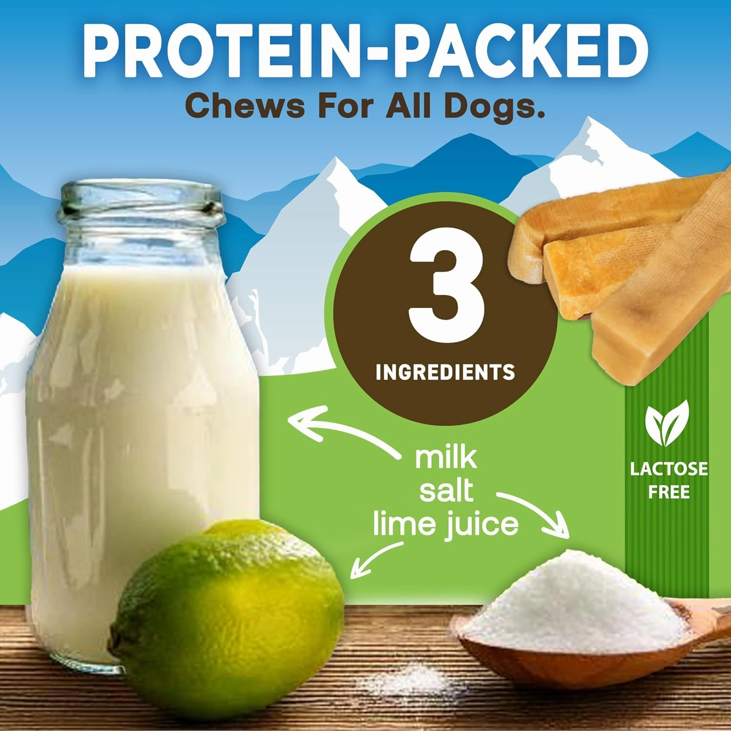 EcoKind Premium Gold Yak Cheese Himalayan Dog Chews, Dog Treats Large Breed, All Natural, High Protein, for Aggressive Chewers, Large - 20  Chews (5 lb)
