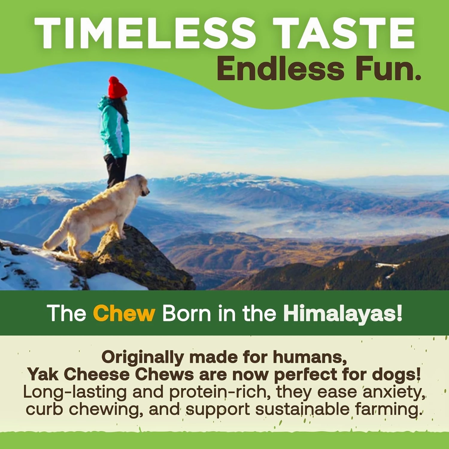 EcoKind Premium Gold Yak Cheese Himalayan Dog Chews, Dog Treats Large Breed, All Natural, High Protein, for Aggressive Chewers, Large - 20  Chews (5 lb)