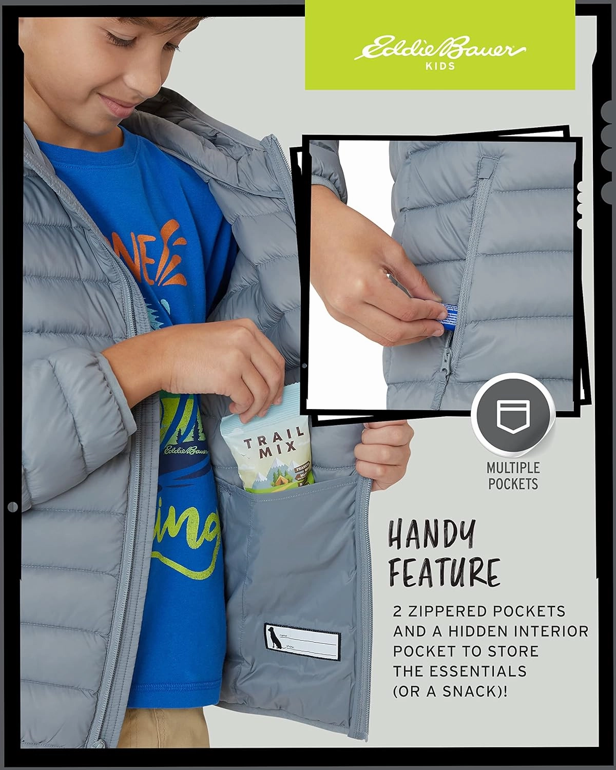 Eddie Bauer Boys' Jacket - CirrusLite Weather Resistant Down Coat for Boys - Insulated Quilted Bubble Puffer (3-20)