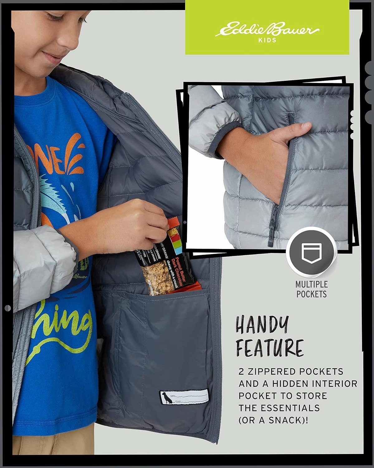 Eddie Bauer Boys' Jacket - CirrusLite Weather Resistant Down Coat for Boys - Insulated Quilted Bubble Puffer (3-20)